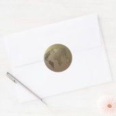 Goud Wereldbol Ronde Sticker (Envelop)