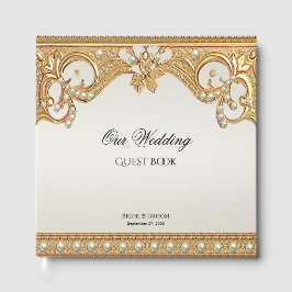 Goud  White Pearls Gastboek Gastenboek