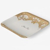 Goud  White Pearls Paper Bord (Gebogen)