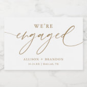 Goud Wij Zijn Verloofd Verlovingsfeest Favorieten  Sparkling Wijnetiket (Enkel label)