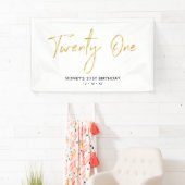 Goud & Wit | 21e Verjaardag Party Banner (Insitu)
