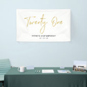 Goud & Wit | 21e Verjaardag Party Banner (Beurs)