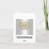 Goud Wit Art Deco Damast Bedankt (Achterkant)