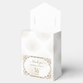 Goud Wit Art Deco Sweet 16th Birthday Bedankdoosjes (Geopend)