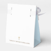 Goud Wit Blauw Doopkruis Dank u Favor Box Bedankdoosjes (Achterkant)