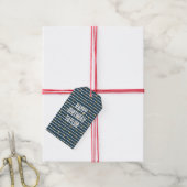 Goud Wit Blauw Sterren en Strepen Cadeaulabel (Met Touw)