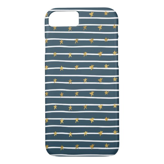 Goud Wit Blauw Sterren en Strepen Case-Mate iPhone Case (Achterkant)