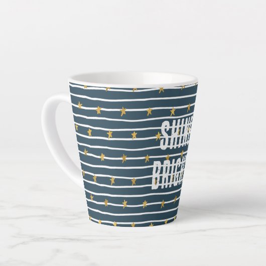 Goud Wit Blauw Sterren en Strepen Latte Mok (Linkerhoek)
