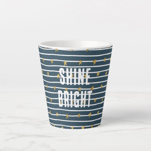 Goud Wit Blauw Sterren en Strepen Latte Mok (Voorkant)