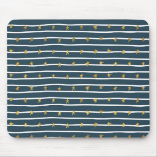 Goud Wit Blauw Sterren en Strepen Muismat