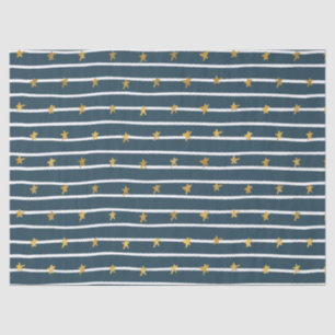 Goud Wit Blauw Sterren en Strepen Tissuepapier