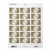 Goud  Wit Bloemen Adres Label (Full Sheet)