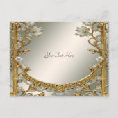 Goud Wit Bloemen Briefkaart (Voorkant)