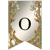 Goud  Wit Bloemen Bunting Flag Vlaggetjes (Tweede vlag)