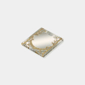 Goud  Wit Bloemen Post merkt het op Post-it® Notes (Schuin)