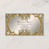 Goud Wit Bloemen Visitekaartje (Achterkant)