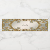 Goud  Wit Bloemen Waterflesetiket Waterfles Etiket (Enkel label)