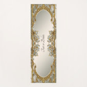 Goud  Wit Bloemen Yoga Mat (Voorkant)