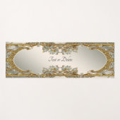 Goud  Wit Bloemen Yoga Mat (Voorkant (horizontaal))