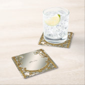 Goud  wit bloemenpapier Onderzetter (Insitu)