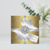Goud Wit Cadeau Classy Damask 50ste Verjaardag Kaart (Staand voorkant)