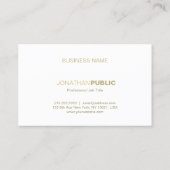 Goud Wit Clean Plain Modern Elegant Design Visitekaartje (Achterkant)