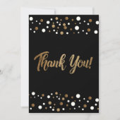 Goud Wit confetti 60e verjaardag viering Bedankkaart (Voorkant)