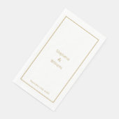 Goud Wit Eenvoudig Huwelijk Elegant Minimaal Servet (Hoek)