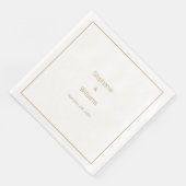 Goud Wit Eenvoudige Huwelijk Elegant Minimaal Servet (Hoek)