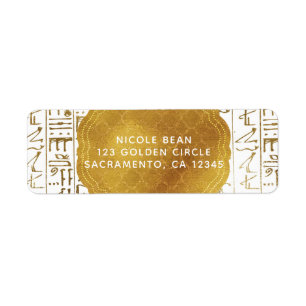 Goud Wit Egyptisch Egypte Oog Glam Modern Trouwen Etiket