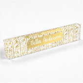 Goud & Wit Egyptische Egypte Glam Moderne Chic Naambordje