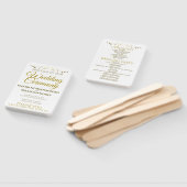Goud & Wit Elegant Bloeiend Huwelijksprogramma Handwaaier (Niet-gemonteerd)