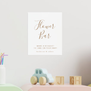 Goud Wit Elegant Bloem Bar Bruiloft Folie Afdrukken