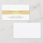 Goud Wit Elegant Modern Eenvoudige Sjabloon Trendy Visitekaartje (Voorkant / Achterkant)