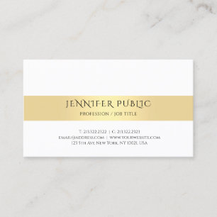 Goud Wit Elegant Modern Eenvoudige Sjabloon Trendy Visitekaartje