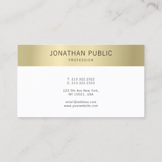 Goud Wit Elegant Moderne Minimalistische Sjabloon Visitekaartje