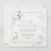 Goud Wit Elegant Script Vrolijk Kerstfeest Feestdagenkaart (Voorkant)