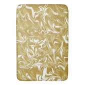 Goud & Wit Elegante Glam Marmeren Werveltje Badmat (Voorkant Verticaal)