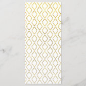 Goud & Wit Elegante Marokkaanse Glam Wedding Menu (Achterkant)
