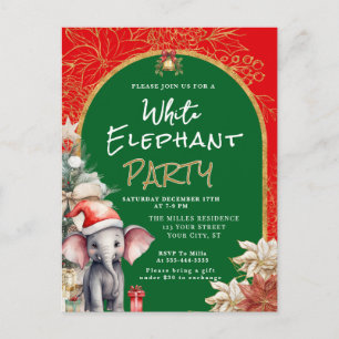 Goud, Wit En Groen Witte Olifant Cadeau Uitwisseli Briefkaart