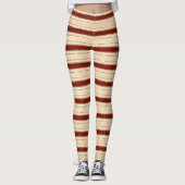 Goud, wit en rood Kerstman Kerstmis Leggings (Voorkant)