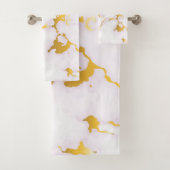 Goud & Wit Gemarmerd Bad Handdoek (Insitu)