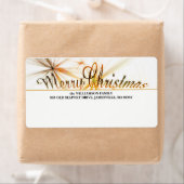 Goud & Wit Gepersonaliseerd Kerstmis Verzendlabel (Insitu)