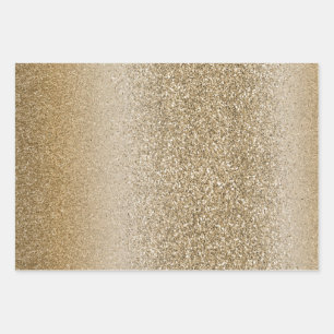 Goud Wit Glam Glitter Inpakpapier Vel