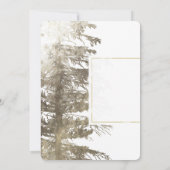 Goud & Wit Glam Pine Tree Rustieke Bos Bruiloft Kaart (Achterkant)