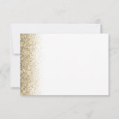 Goud Wit Glitter Script Monogram Girly Bedankkaart (Achterkant)