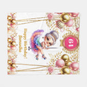 Goud Wit Grappig Oma Deken Gepersonaliseerd (Voorkant (Horizontaal))