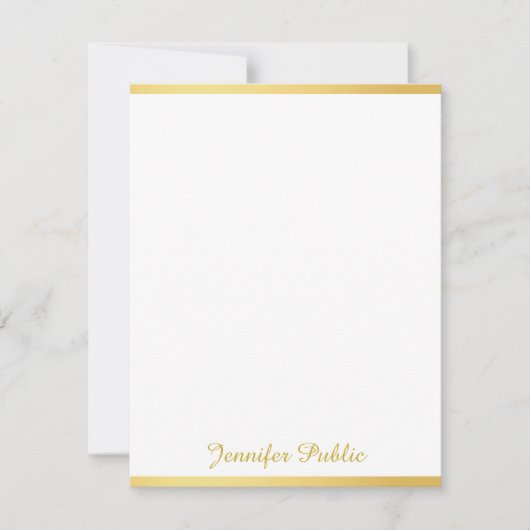 Goud Wit Hand Script Naam Verticale Sjabloon (Voorkant)