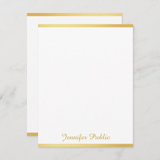 Goud Wit Hand Script Naam Verticale Sjabloon (Voorkant / Achterkant)