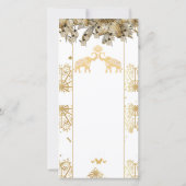 Goud wit Henna Olifanten Indische bruiloft uitnodi (Achterkant)